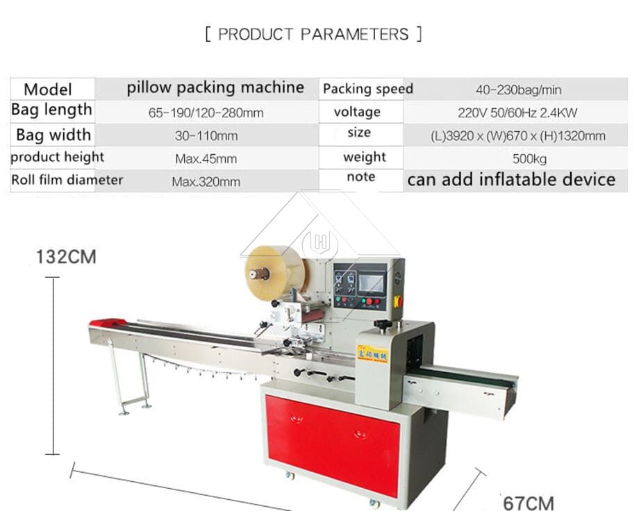 Horizontale Kissen-Räucherstäbchen-Nudeln, die gefrorene Früchte verpacken, Sandwich-Lebensmittelflussverpackungsmaschine Horizontale Kissen-Räucherstäbchen-Nudeln, die gefrorene Früchte verpacken, Sandwich-Lebensmittelflussverpackungsmaschine
