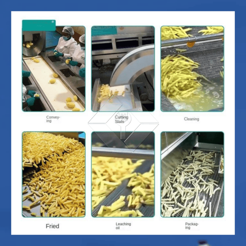 Fabrikpreis 100-1000 kg automatische Produktionslinie für gefrorene Pommes-Frites-Kartoffelchips zum Verkauf