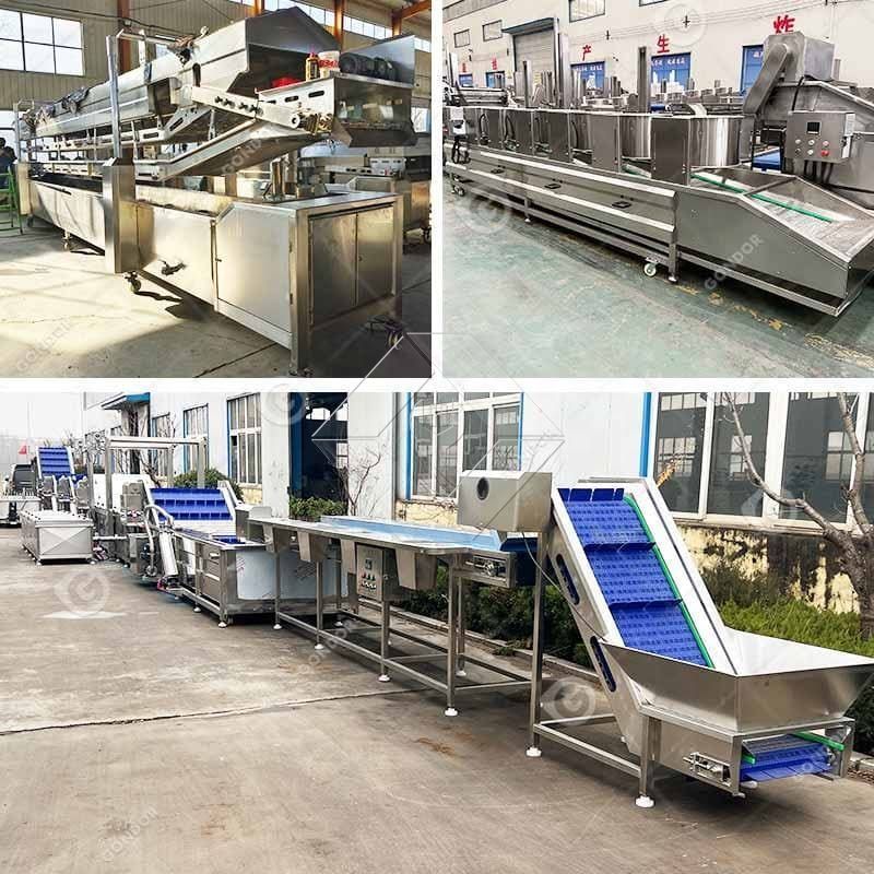 Fabrikpreis 100-1000 kg automatische Produktionslinie für gefrorene Pommes-Frites-Kartoffelchips zum Verkauf