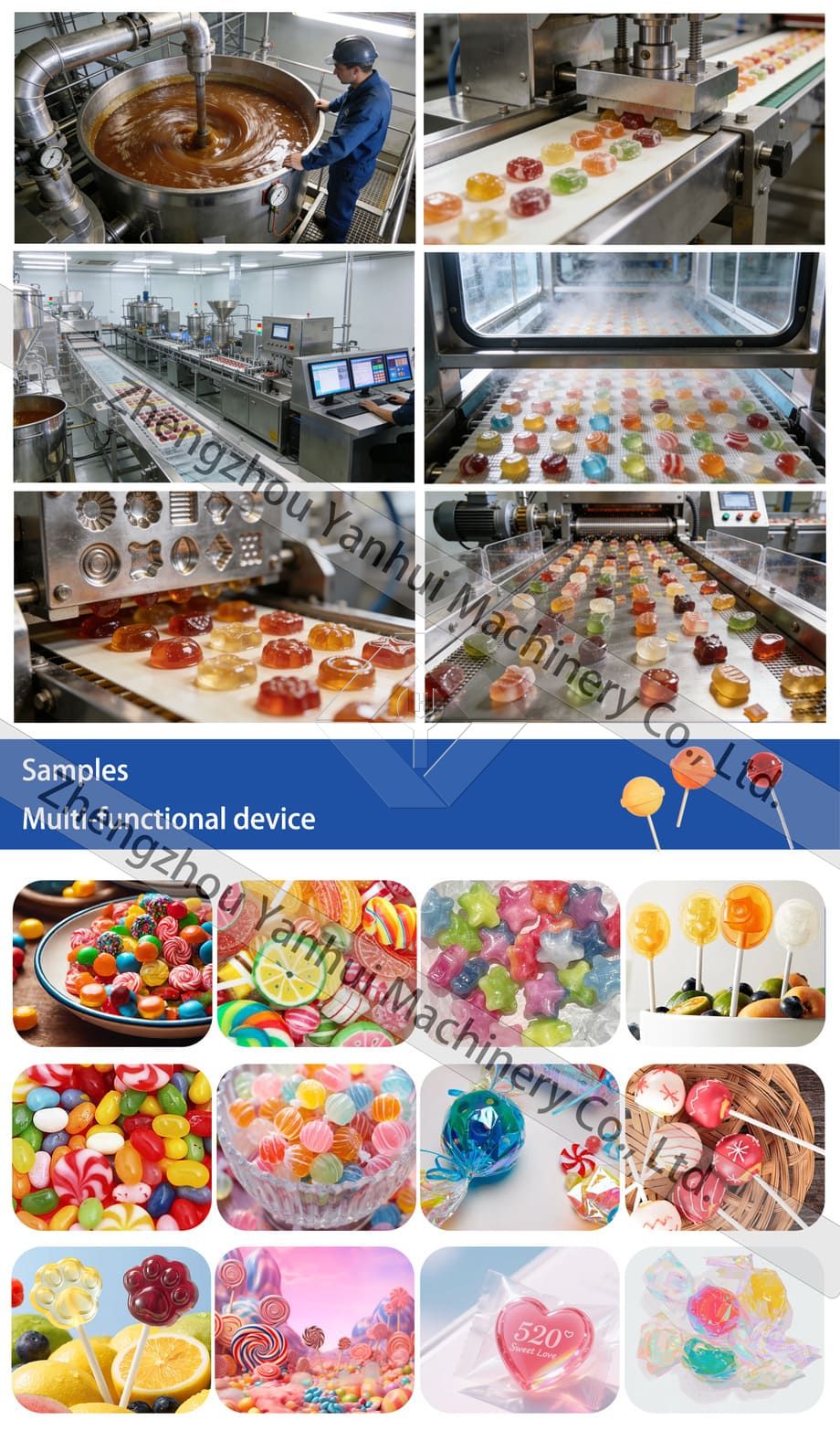Vollautomatische Produktionslinie für spezielle Lutscher-Süßwaren/Hara-Süßwarenherstellungsmaschine