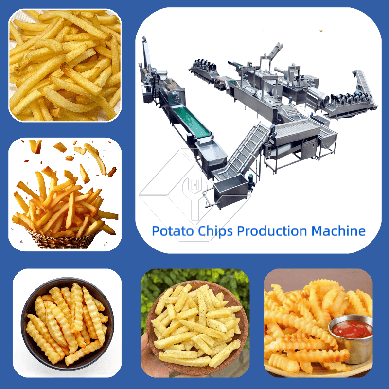 Fabrikpreis 100-1000 kg automatische Produktionslinie für gefrorene Pommes-Frites-Kartoffelchips zum Verkauf