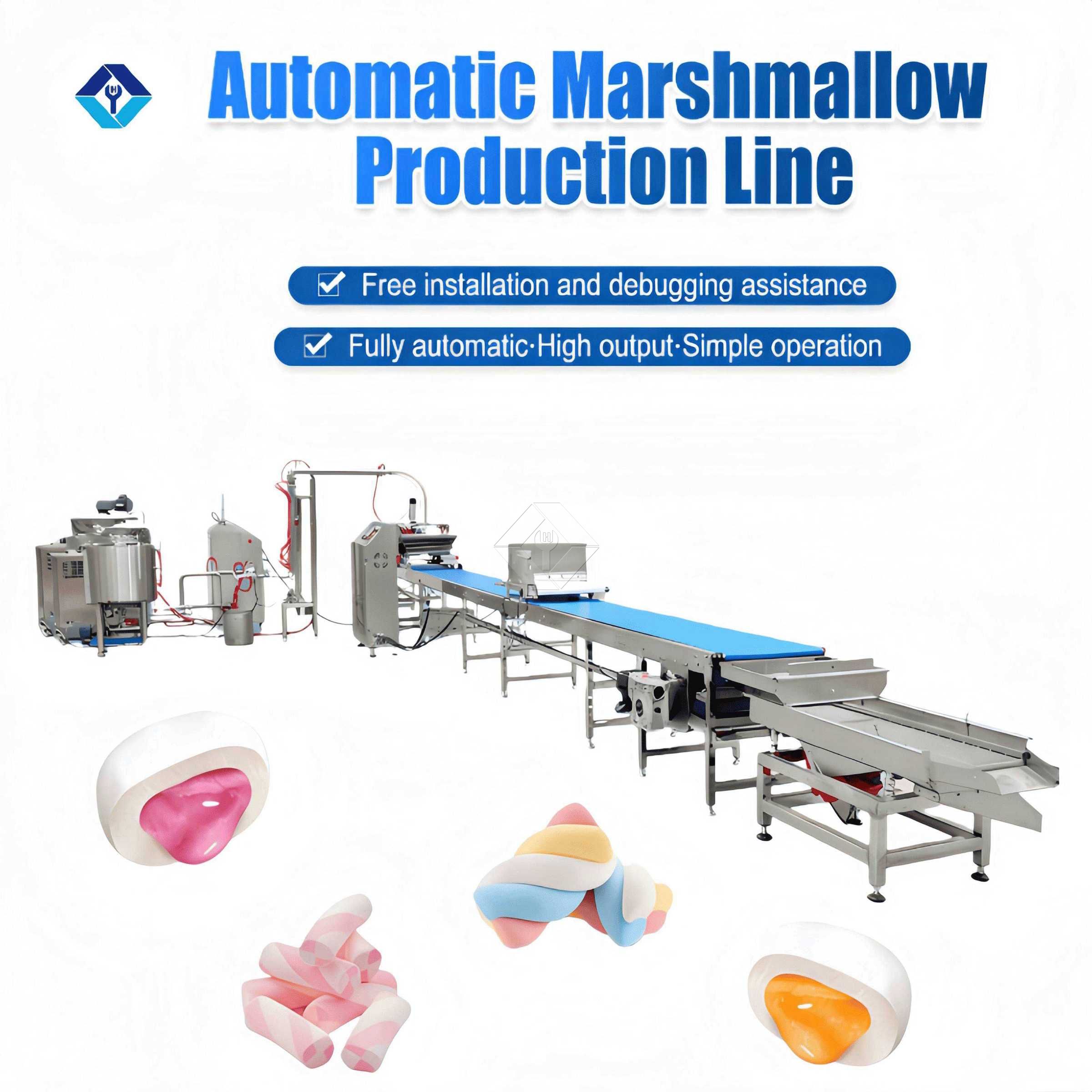 Energiesparende und kosteneffiziente Marshmallow-Produktionslinie für die Süßwarenherstellung