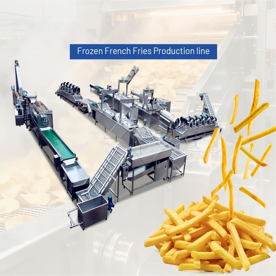 Fabrikpreis 100-1000 kg automatische Produktionslinie für gefrorene Pommes-Frites-Kartoffelchips zum Verkauf