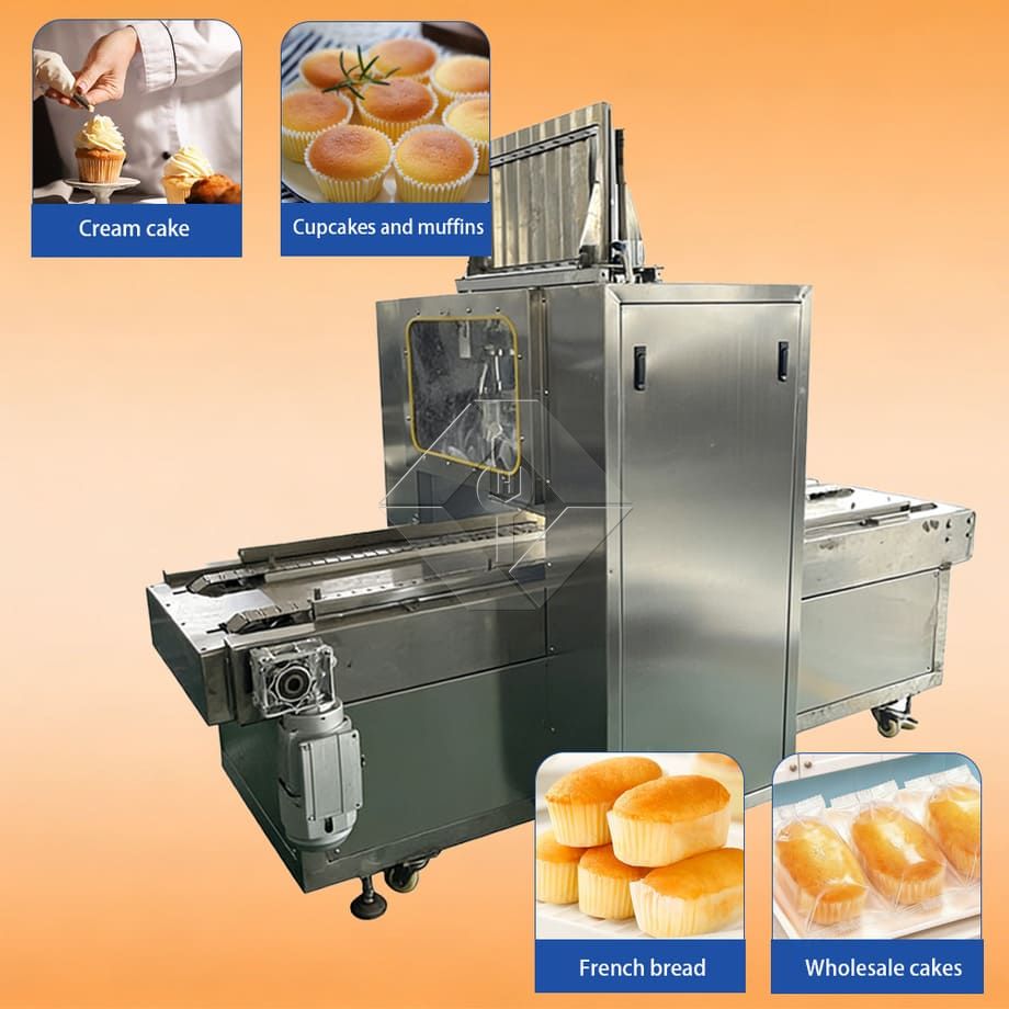 Automatische Muffin-Produktionslinie zum Fabrikpreis, industrielle Mini-Cupcake-Herstellungsmaschine zum Einlegen von Cupcake-Papieren