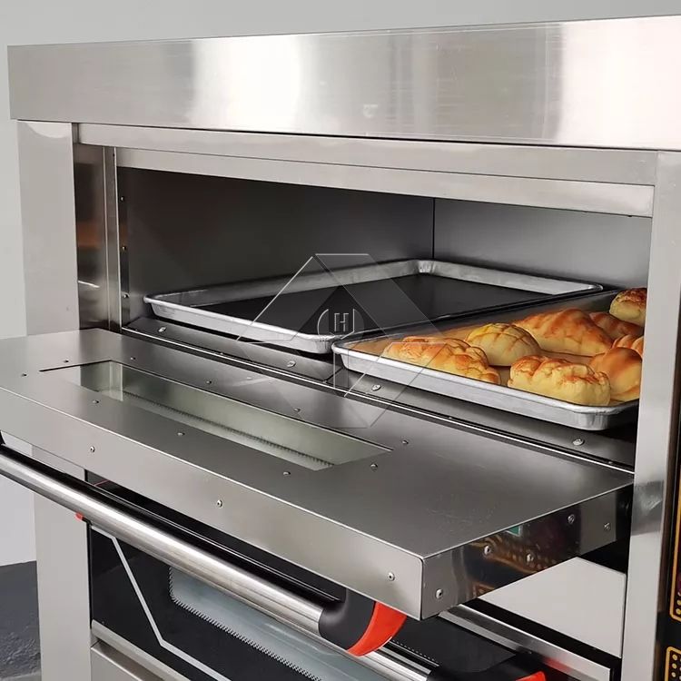 Heißer Verkauf Neuer Bäckerei-Gasofen für Doppelstock-Backofen mit 4 Tabletts