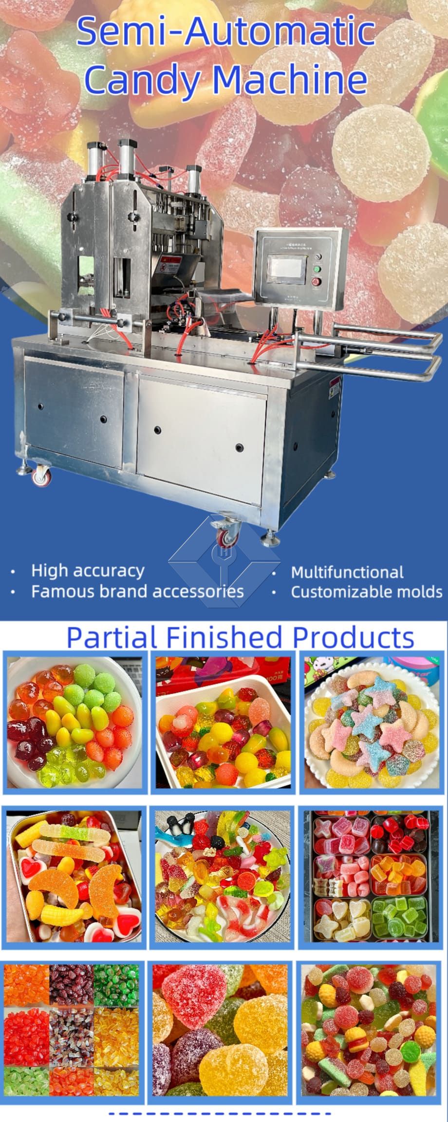 Kleine Gummibärchen-Herstellungsmaschine Gelee-Gummibärchen-Maschinen Kleine Gelee-Bonbon-Produktionsmaschine Kleine Gummibärchen-Herstellungsmaschine Gelee-Gummibärchen-Maschinen Kleine Gelee-Bonbon-Produktionsmaschine