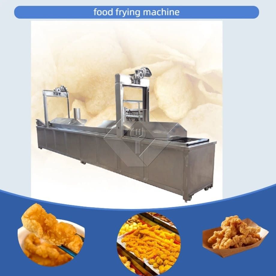 Elektrische Hähnchenfritteuse, Hähnchenfritteuse, automatische kontinuierliche Fritteuse, Hamburger-Frittiermaschine mit Förderband