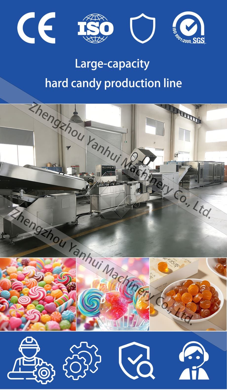 Vollautomatische Produktionslinie für spezielle Lutscher-Süßwaren/Hara-Süßwarenherstellungsmaschine