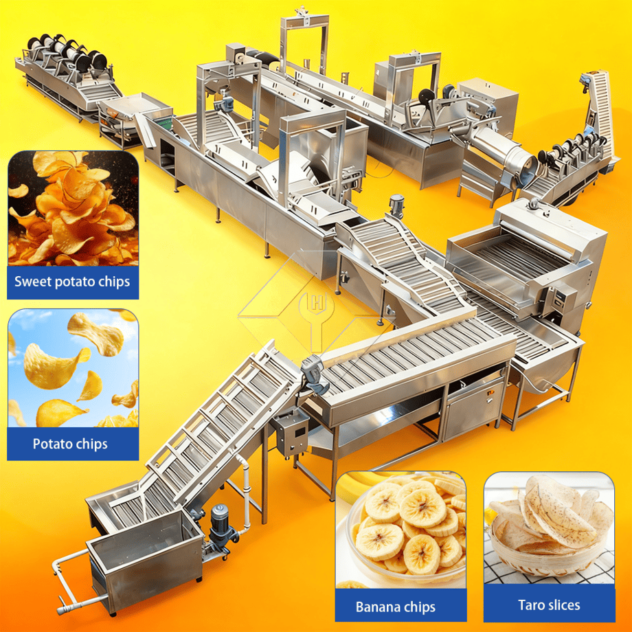 Automatische Produktionslinie für gebratene Pommes Frites in großem Maßstab