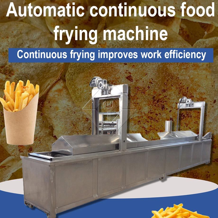 Elektrische Hähnchenfritteuse, Hähnchenfritteuse, automatische kontinuierliche Fritteuse, Hamburger-Frittiermaschine mit Förderband