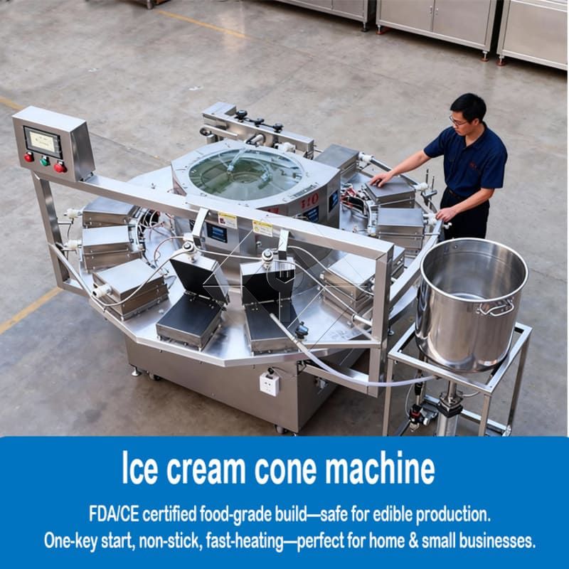 Rotationsrollende Zuckerkegel-Backmaschine für Eiscreme-Poke-Cornet-Rollkegel