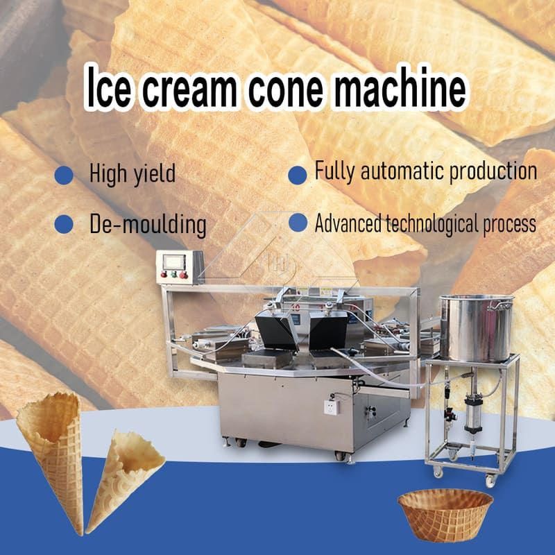 Maschine zur Herstellung von gerollten Zuckerkegeln zum Backen von Eiscreme-Poke Cornet