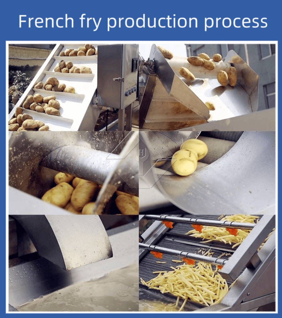 Fabrikpreis 100-1000 kg automatische Produktionslinie für gefrorene Pommes-Frites-Kartoffelchips zum Verkauf