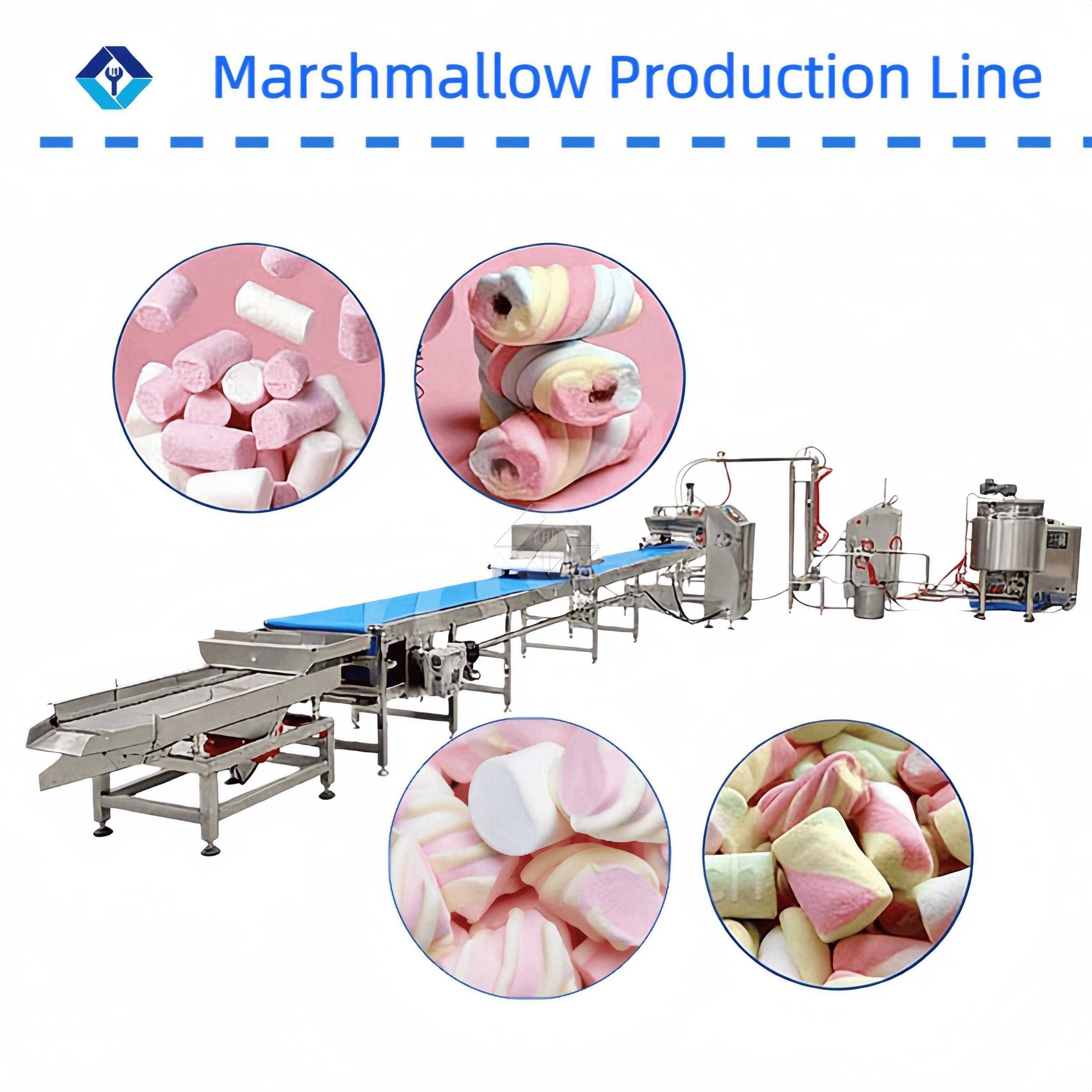 Energiesparende und kosteneffiziente Marshmallow-Produktionslinie für die Süßwarenherstellung