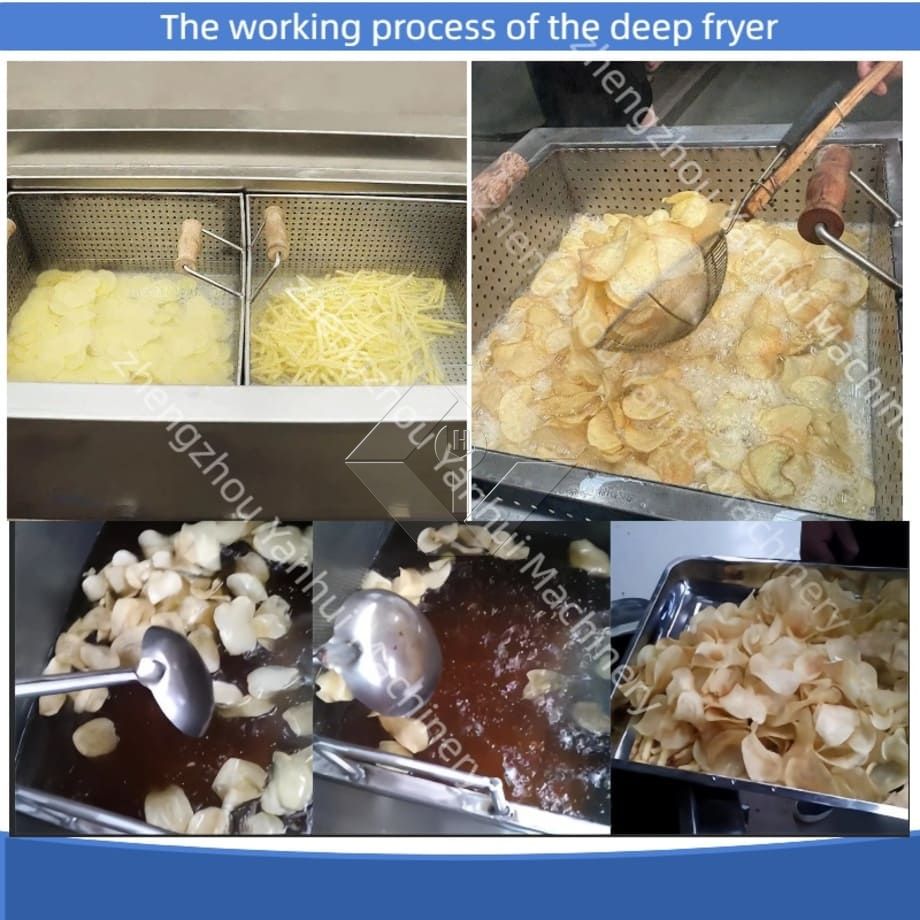 Professionelle Batch-Typ-Snacks-Frittiermaschine, manuelle Pommes-Frites-Frittiermaschine, hohe Qualität