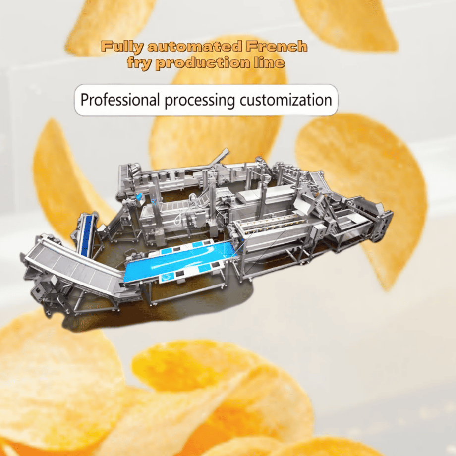 Automatische Produktionslinie für gebratene Pommes-Frites-Kartoffelchips im großen Maßstab, die eine Produktionslinie für Kartoffel-Pommes-Pommes-Pommes-Chips in der Türkei herstellt