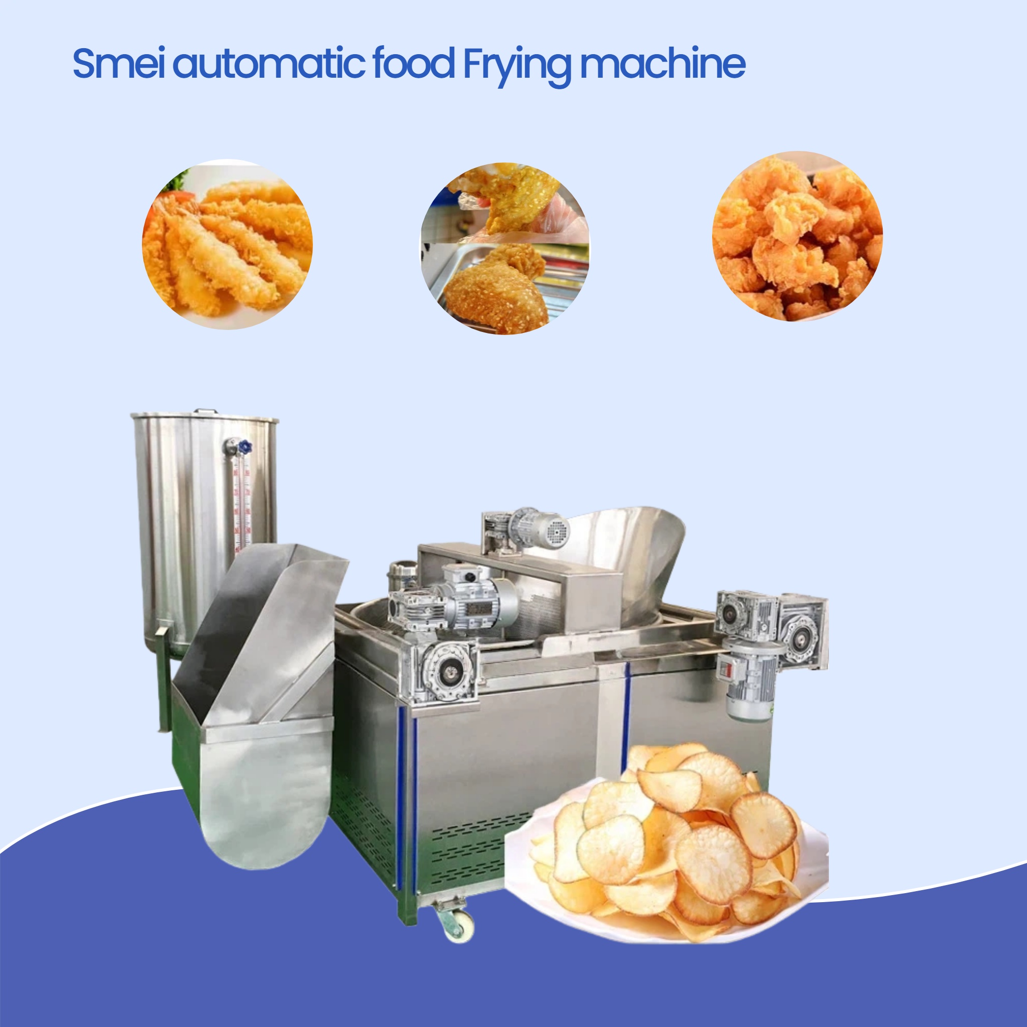 Lieferant für automatisch gebratene Snack-Donuts, Kartoffelchips, gebratene Hähnchenfritteusen