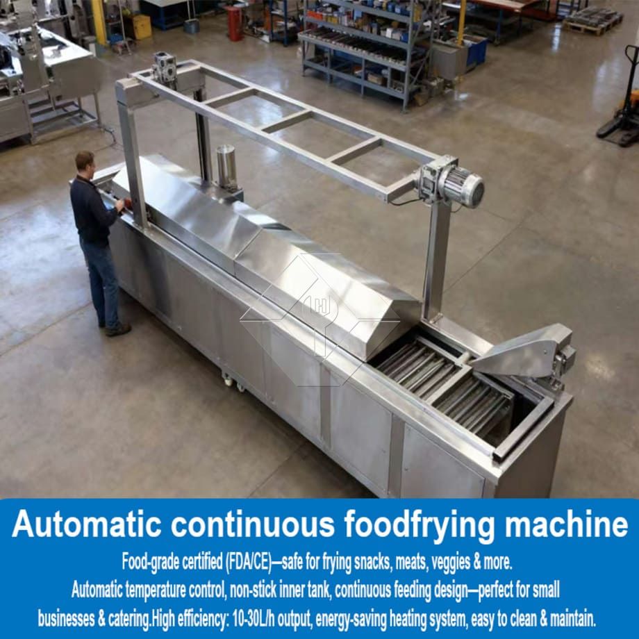 Elektrische Hähnchenfritteuse, Hähnchenfritteuse, automatische kontinuierliche Fritteuse, Hamburger-Frittiermaschine mit Förderband
